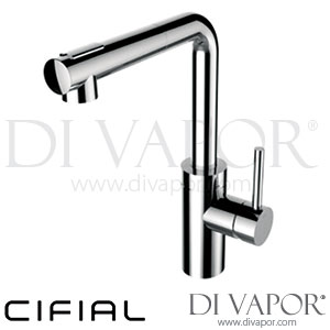 Cifial 32464TH-625 Techno Straight Single-Lever Kitchen Tap with Swivel and Shower 1F Spare Parts