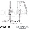 Cifial Techno Polished Chrome Kitchen Single-Lever Mixer Tap Dimensions