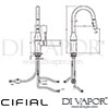 Cifial Techno Polished Chrome Kitchen Single-Lever Mixer Tap Dimensions