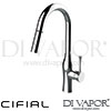 Cifial Techno Polished Chrome Kitchen Single-Lever Mixer Tap Spare Parts