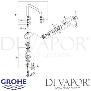 Grohe 32488 Minta Single-Lever Sink Mixer Tap Spare Parts