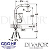 Grohe 32553000 Zedra Single-Lever Sink Mixer Tap Dimensions