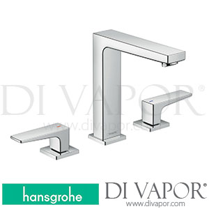 Hansgrohe 32589009 Metropol 3-Hole Basin Mixer 160 with Lever Handles and Push-Open Waste Set 2 Ticks >04/20 Spare Parts