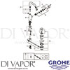 Grohe 32628DA1-GEN1 Mixer Spare Diagram