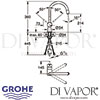 Grohe Minta Single-Lever Sink Mixer Dimensions