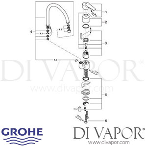 Grohe 33975 Eurostyle Sink Mixer (1/2 Inch) Spare Parts