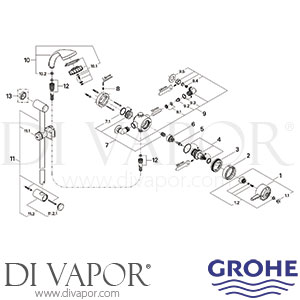 Grohe 34 037 and 34 038 Grohmaster Avensys D08 Single Control Mixing Valve Shower Spare Parts