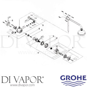 Grohe 34 042 Grohmaster Avensys Trad. Thermostatic Dual (1/2 Inch) Shower Spare Parts