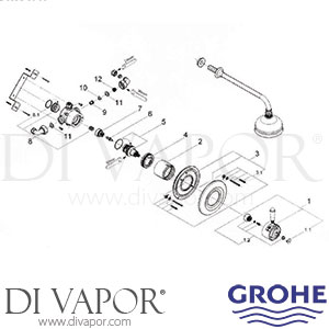 Grohe 34 045 Grohmaster Avensys Trad. Thermostatic Single Shower Spare Parts