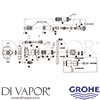 Grohe 34 42 -& 34 422G Mixer Spare Tech Diagram