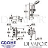 Grohe Avensys Modern Concealed Thermostatic Shower Valve Dimensions