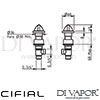 Cifial 34890SY Techno 65 Pair Deck Bath Valves Dimensions