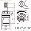 SMR Ceramic Disc Valve Cartridge 20 Splines Clockwise Open San Marco