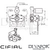 Cifial Technovation Style 35 Built-In Valve 1 Outlet Dimensions