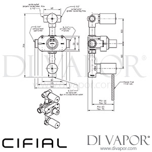 Cifial 3580014 Techno 251 Built-In Valve 3 Outlets Spare Parts