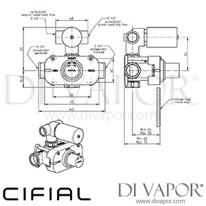 Cifial 3580016 Technovation Style 35 Built-In Valve 2 Outlets Spare Parts