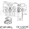 Cifial Technovation Style 35 Built-In Valve 2 Outlets Dimensions