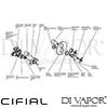 Cifial Hexa Built-In Wall Flow Regulator Temperature Control 2 Outputs Dimension