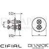 Cifial Hexa Built-In Wall Flow Regulator Temperature Control 2 Outputs Dimensions