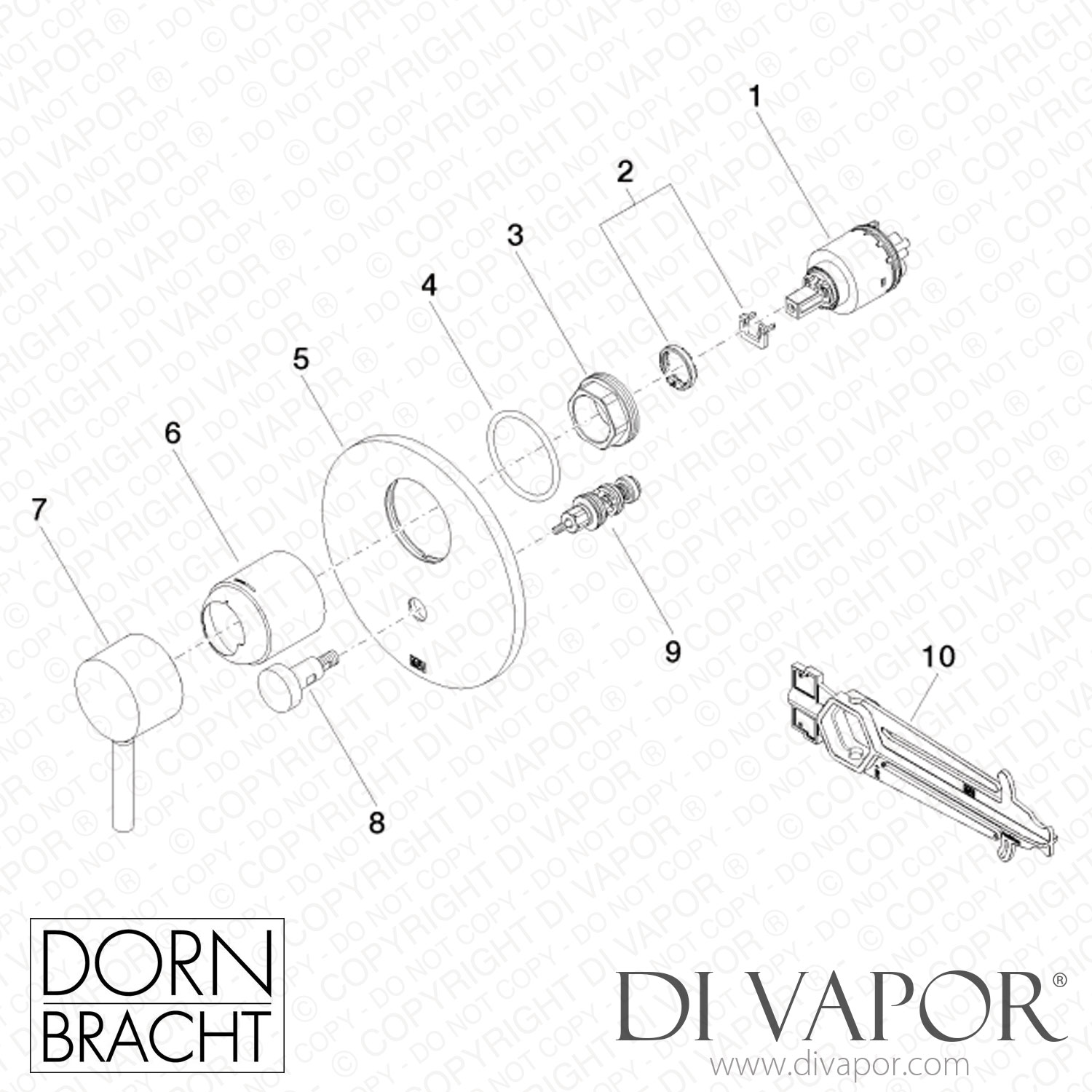 Dornbracht Series Specific Concealed Single Lever Mixer With Diverter   Dornbracht Tech Diagram 