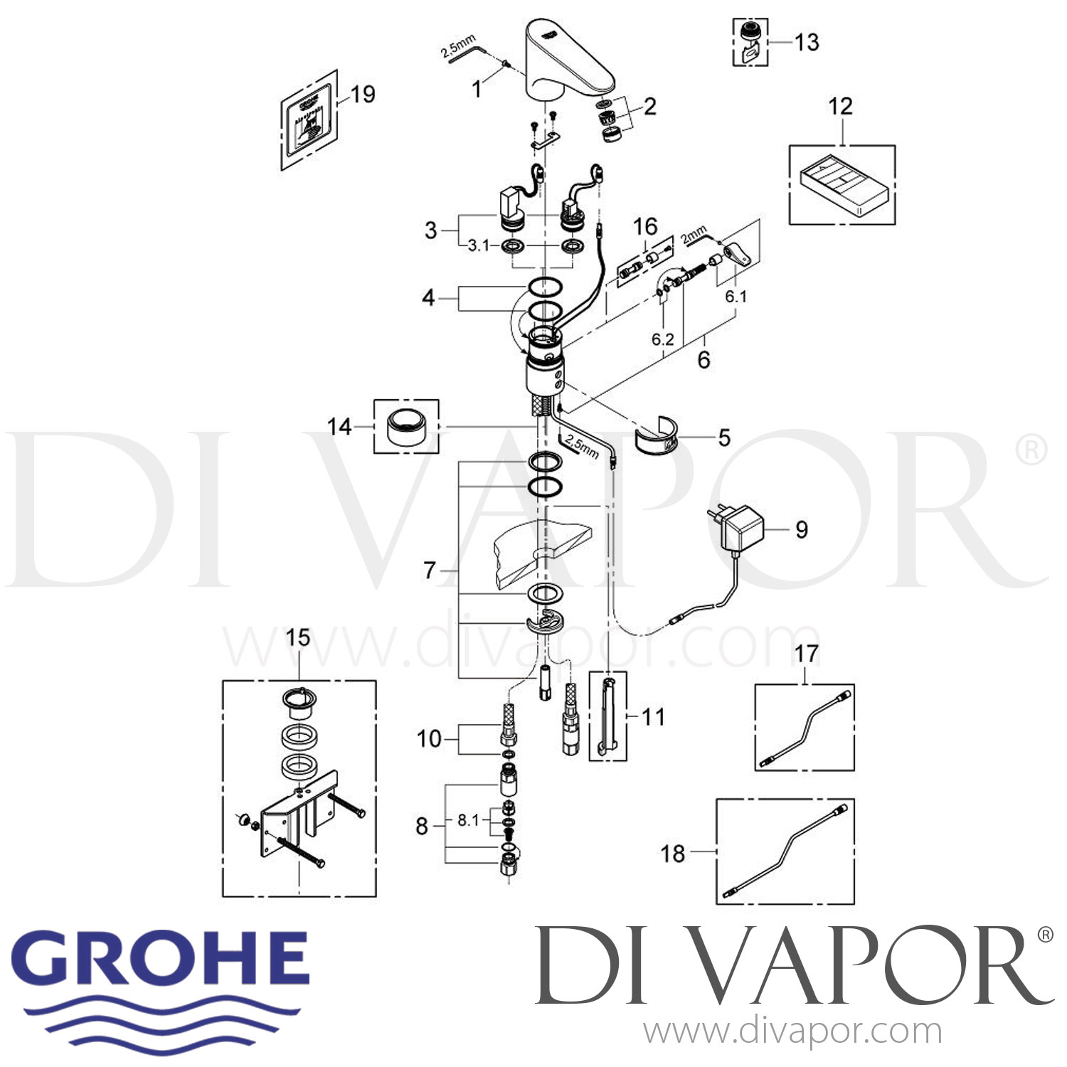 Grohe Europlus E Infra-Red Electronic Basin Mixer (1/2 Inch) - 2007 to ...