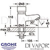 Grohe Controecon Self-Closing Pillar Tap Dimensions