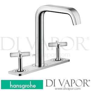 Hansgrohe 36116000 AXOR Citterio E 3-Hole Basin Mixer 170 with Plate and Pop-Up Waste Set >12/14 Spare Parts