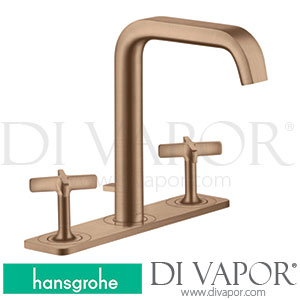 Hansgrohe 36116310 AXOR Citterio E 3-Hole Basin Mixer 170 with Plate and Pop-Up Waste Set >11/16 Spare Parts