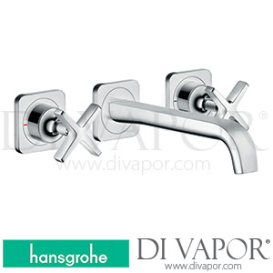 Hansgrohe 36141009 AXOR Citterio E 3-Hole Basin Mixer for Concealed Installation Wall-Mounted with Spout 220 Mm and Escutcheons 2 Ticks >04/20 Spare Parts