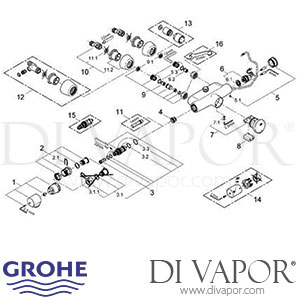 Grohe 36245 Eurodisc SE Self-Closing Shower Thermostat Spare Parts