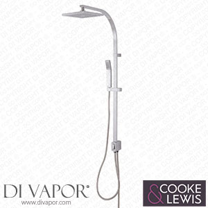 Cooke & Lewis Equinox Single-spray pattern Chrome effect Shower riser rail kit 047 3663602950479 Spare Parts