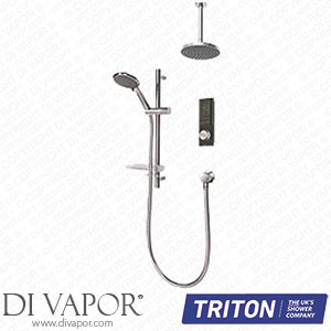 Triton H2ome Gravity-Pumped Ceiling & Rear Fed Dual Outlet Black Thermostatic Digital Mixer Shower 3684X Spare Parts