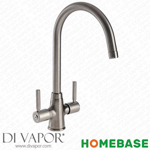 Homebase 368582 Ontario Dual Handle Monobloc Kitchen Tap - Brushed Spare Parts