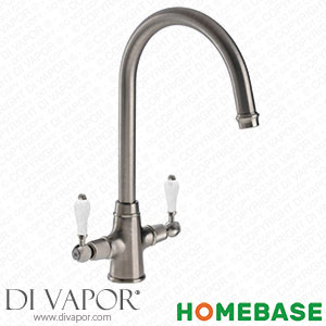 Homebase 368596 Lavish Dual Handle Monobloc Kitchen Tap - Brushed Spare Parts