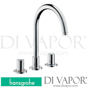 Hansgrohe 38053000 AXOR Uno? 3-Hole Basin Mixer 160 with Pop-Up Waste Set and Swivel Spout with 140? Range 01/10 - 09/10 Spare Parts