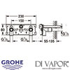 Grohe Eurosmart Cosmopolitan E 230 V Connection Set Dimensions