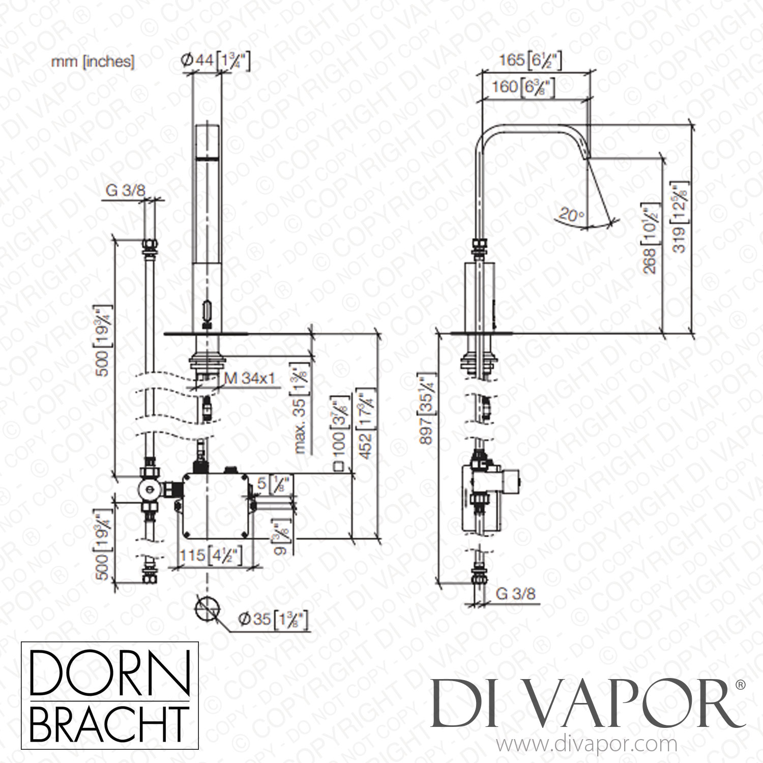 Dornbracht Imo Washstand Fitting With Electronic Opening And Closing   Dornbracht Diagram 