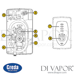 Creda 53558202 650 Slimline Shower Spare Parts