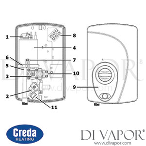 Creda 53558859 Aquablue Electric Shower Spare Parts