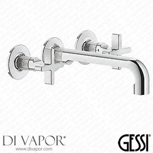 Gessi Inciso + Wall-Mounted Three Piece Basin Mixer 58190#031 Spare Parts