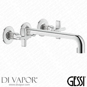 Gessi Inciso + Wall-Mounted Three Piece Basin Mixer Long Spout 58192#031 Spare Parts