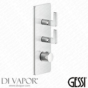 Gessi Inciso - Two Outlet Thermostatic High Capacity Shower Valve with Back Plate 58204#031 Spare Parts