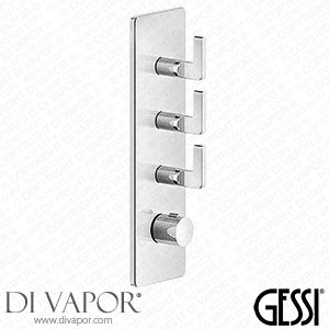 Gessi Inciso - Three Outlet Thermostatic High Capacity Shower Valve with Back Plate 58206#031 Spare Parts