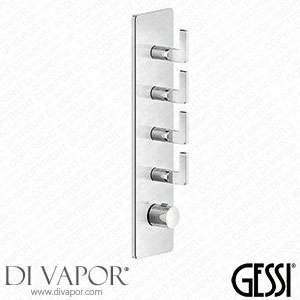 Gessi Inciso - Four Outlet Thermostatic High Capacity Shower Valve with Back Plate 58208#031 Spare Parts