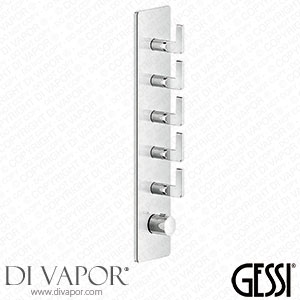 Gessi Inciso - Five Outlet Thermostatic High Capacity Shower Valve with Back Plate 58210#031 Spare Parts