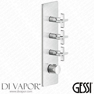 Gessi Inciso + Three Outlet Thermostatic High Capacity Shower Valve with Back Plate 58226#031 Spare Parts