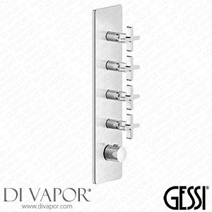 Gessi Inciso + Four Outlet Thermostatic High Capacity Shower Valve with Back Plate 58228#031 Spare Parts