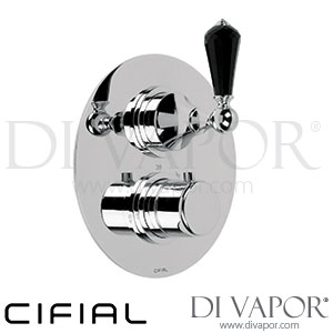 Cifial Asbury 1 Outlet Valve Black Crystal Shower Spare Parts