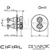 Cifial 600021BHX Brookhaven Cross Thermostatic Shower Valve Dimensions