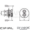 Cifial 600021HX Hexa Thermostatic Shower Valve Dimensions